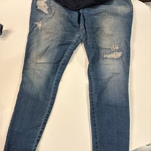 Distressed Blue Jeans
